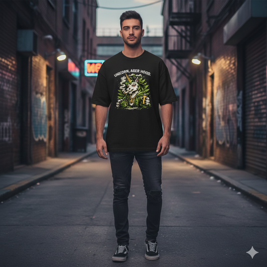 Unicorn, aber Hood - Heavy Cotton T-Shirt